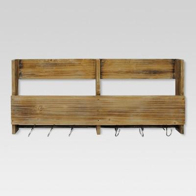 Wooden Shelf with S Hooks - Threshold™