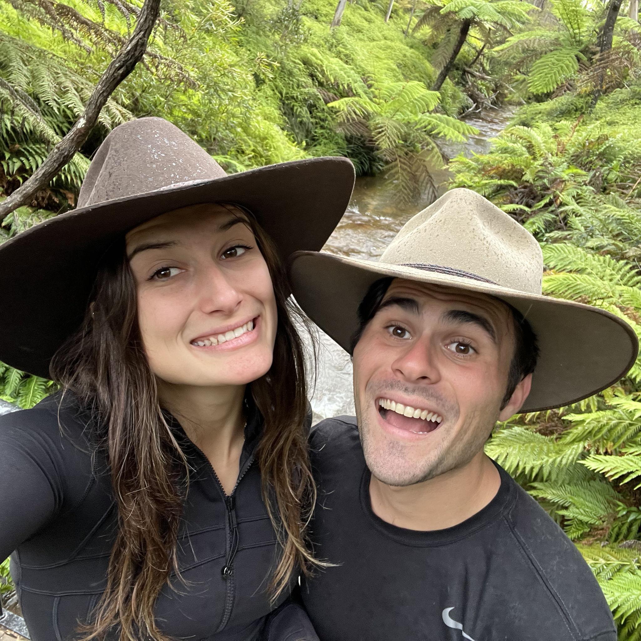 James and Charlotte hiking in Australia
