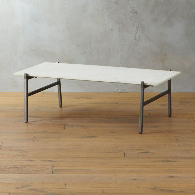 slab small marble coffee table with antiqued silver base
