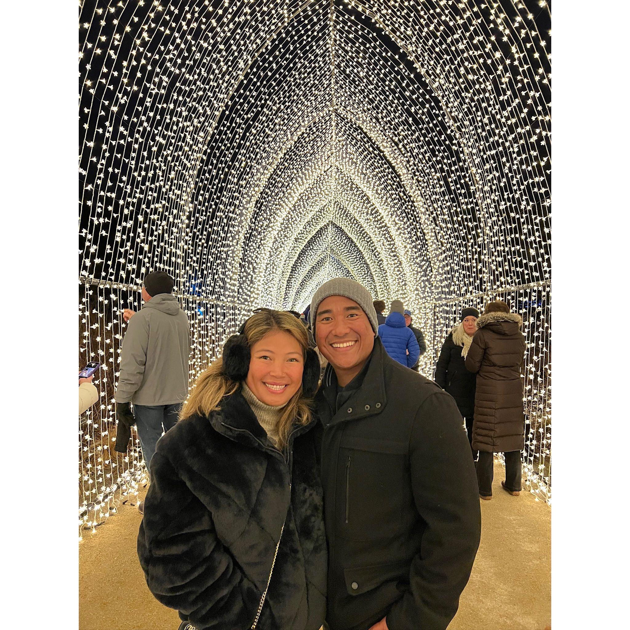 A cold outing for Lightscape at the Chicago Botanical Gardens