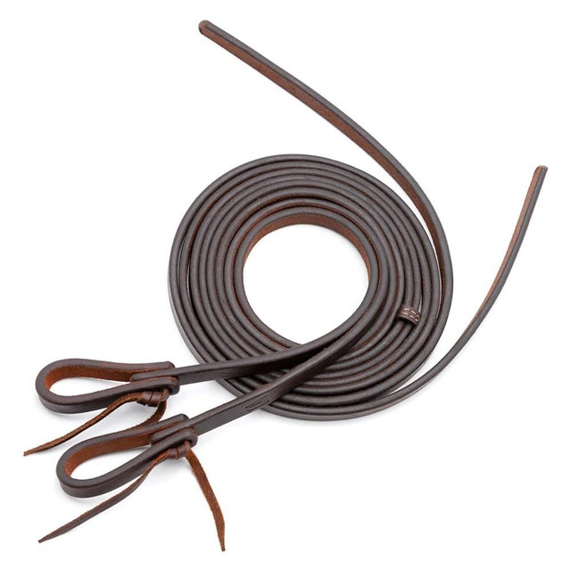Jeffers Equine LuxeLeather Heavy Oiled Western Leather Horse Reins – Split, Laced & Roping Styles with Tie or Snap Ends for Riding & Training