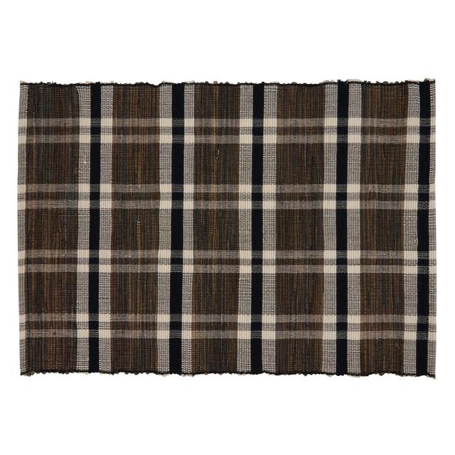 Saro Lifestyle Plaid Woven Water Hyacinth Placemat , Natural, 14" x 20"