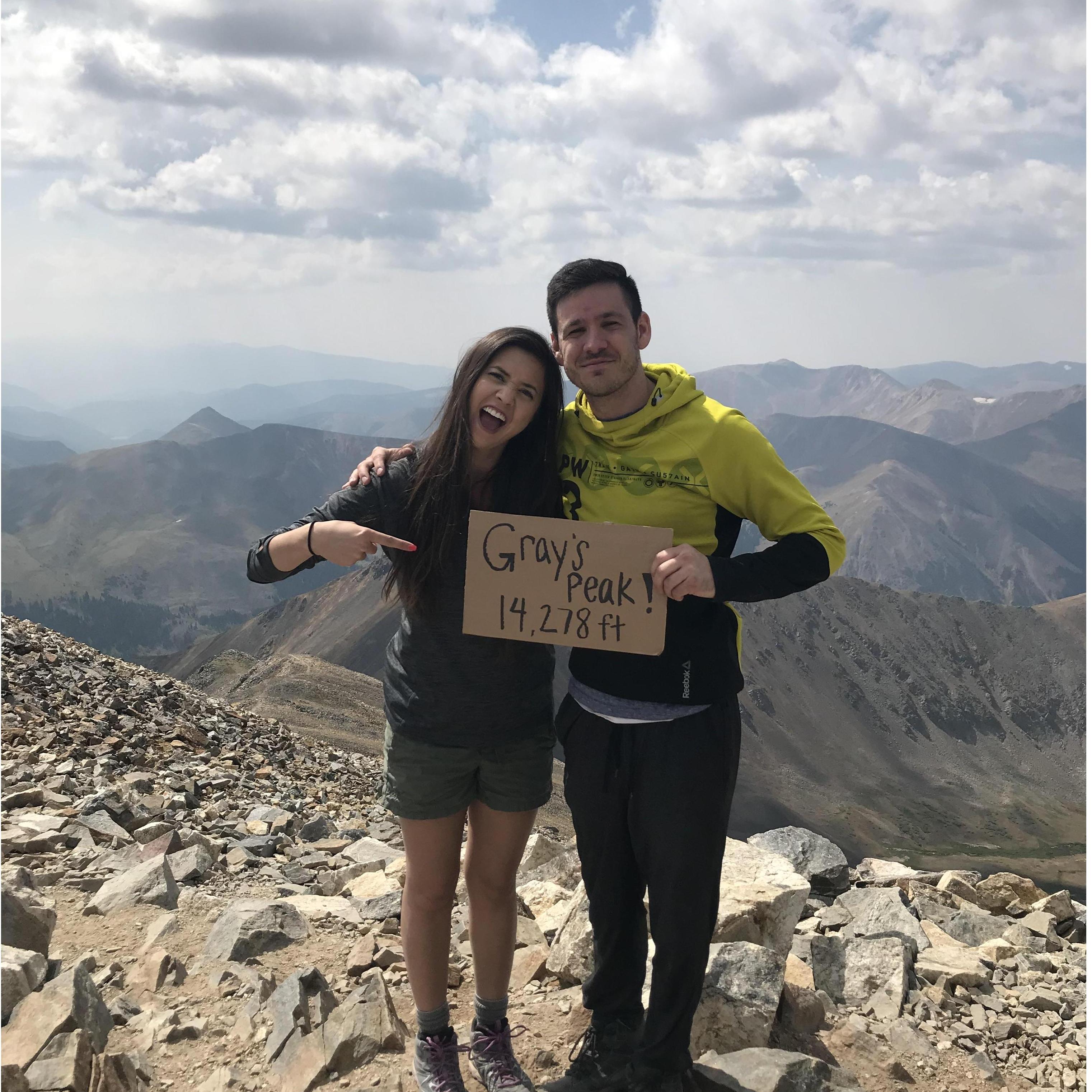 Our first 14er together in Colorado! We did two in one day, grays and Torreys!