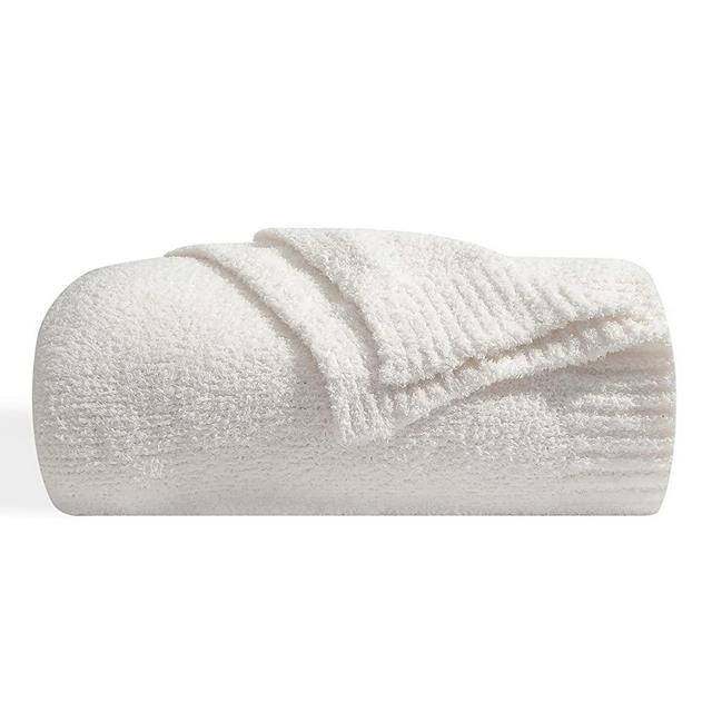 Bearberry Super Soft Knit Throw Blanket Lightweight Cozy Warm Fluffy Throw Blankets for Couch Bed Sofa (Cream, 50”x60”)