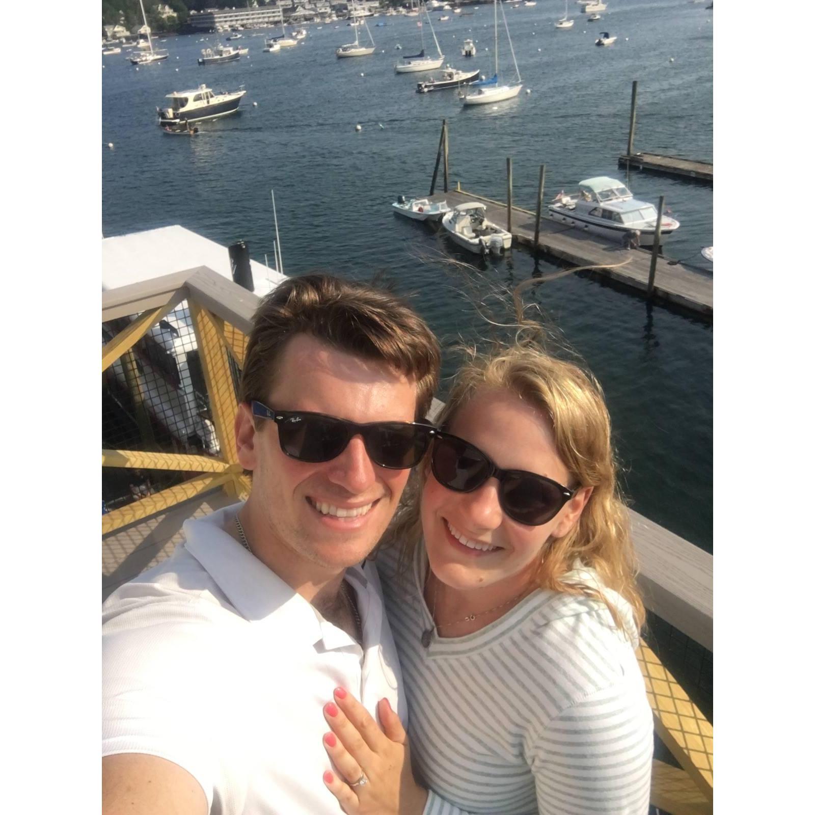 The day he proposed and she said "Yes!" in Boothbay Harbor, Maine on July 21st, 2017!