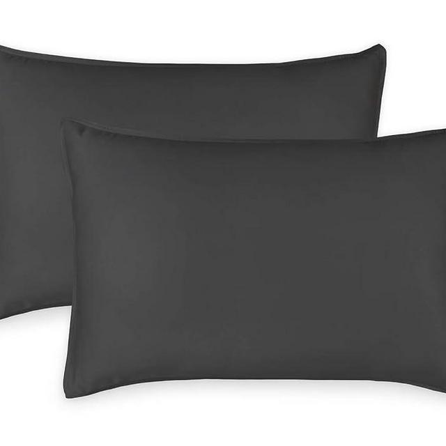 PURE BAMBOO King Pillowcase 2pc Set (20x40 inch) - Genuine 100% Organic Bamboo Viscose, Luxuriously Soft & Cooling, Double Stitching, Envelope Closure (2 King Pillowcases, Charcoal)