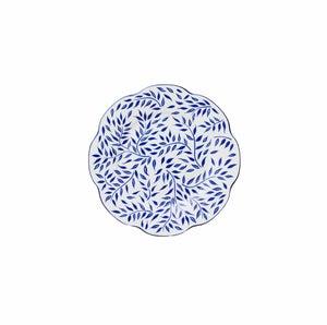 Spring Leaves in Blue Salad and Dessert Plate