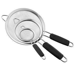 Bellemain Stainless Steel Fine Mesh Strainers, Set of 3 Graduated Sizes with Comfortable Non Slip Handles