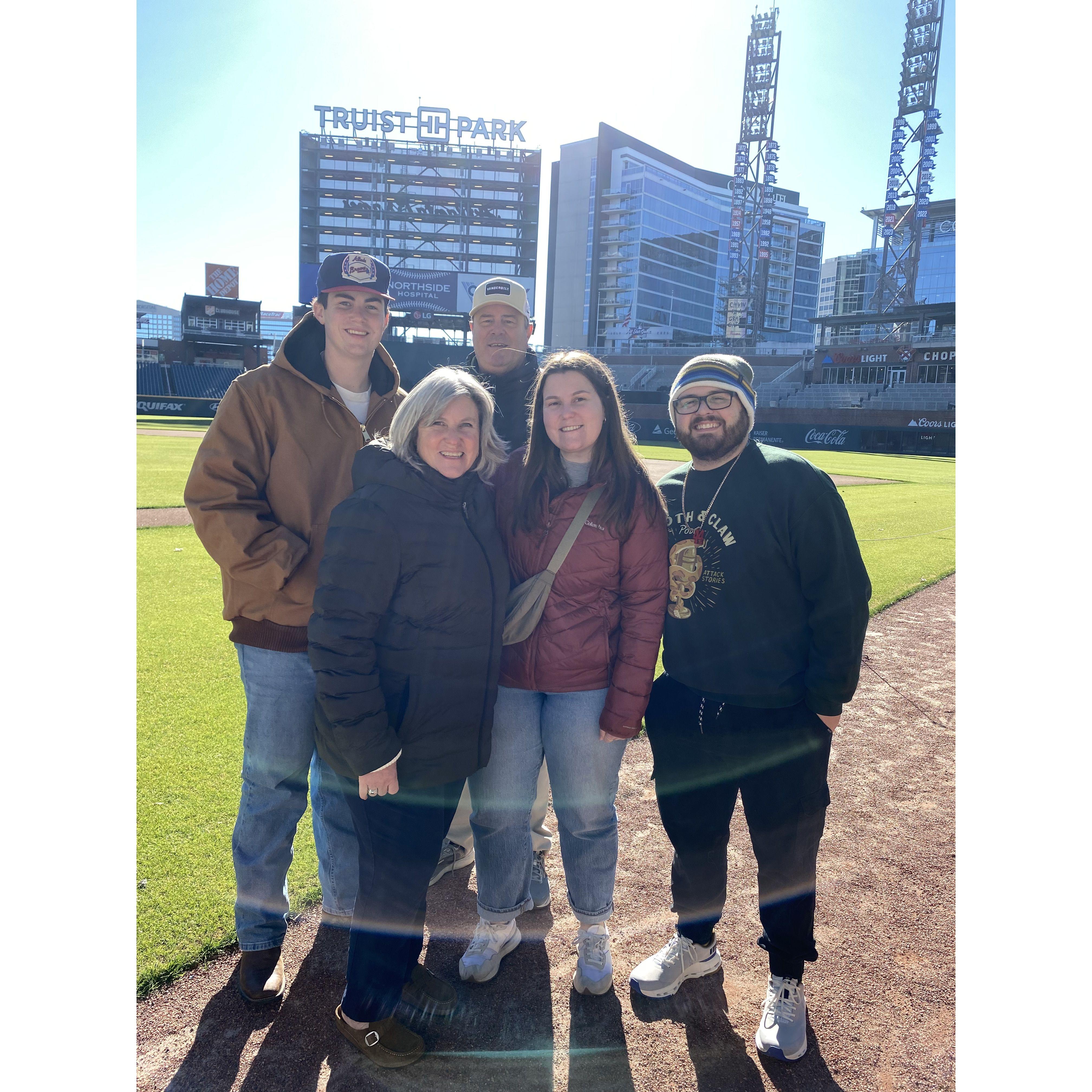 When Turner visited Susie's family in Georgia, we went on a tour of the Atlanta Braves stadium.