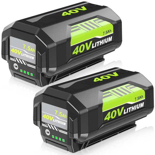 Fhybat 2-Pack 7.5Ah Replacement for Ryobi 40V Battery OP4075A Compatible with Ryobi 40 Volt Battery OP40601 OP40602 OP4050 OP40501 OP4040 OP40404 OP4030 OP40301 OP4026(Green)