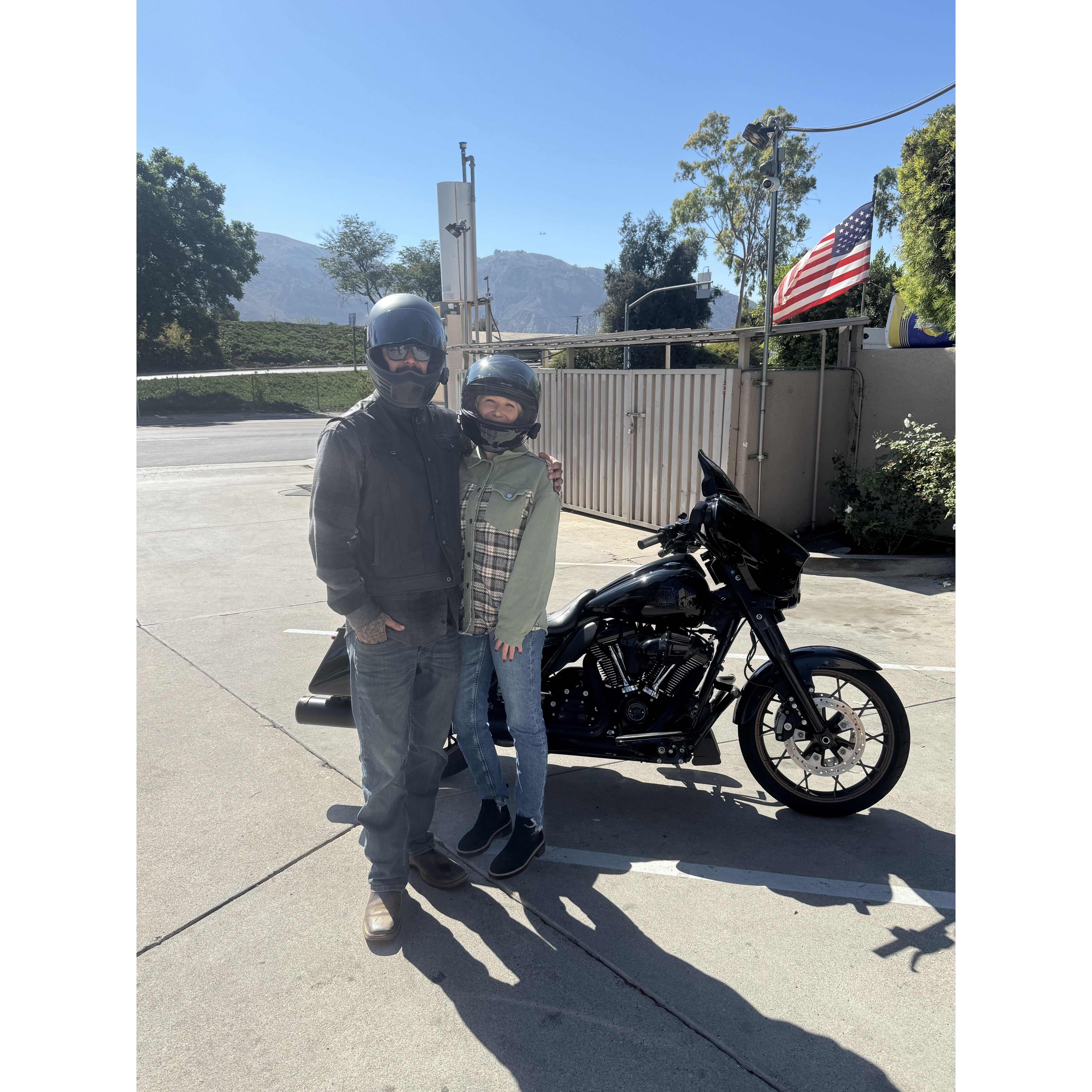 Our first Harley ride together and the moment I realized I LOVE riding