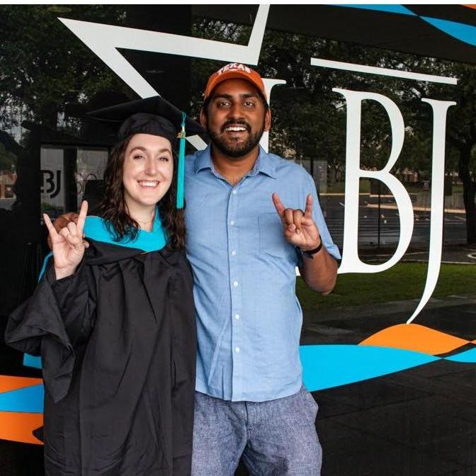 Celebrating Sami's graduation from the LBJ School of Public Affairs