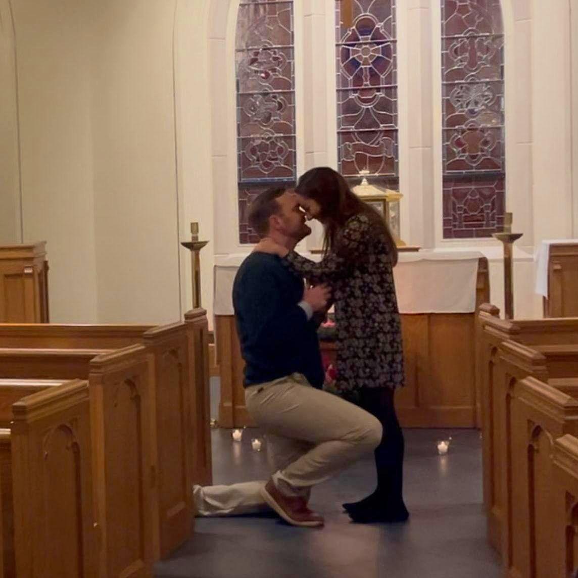The big moment! Inside the Notre Dame Law School chapel.