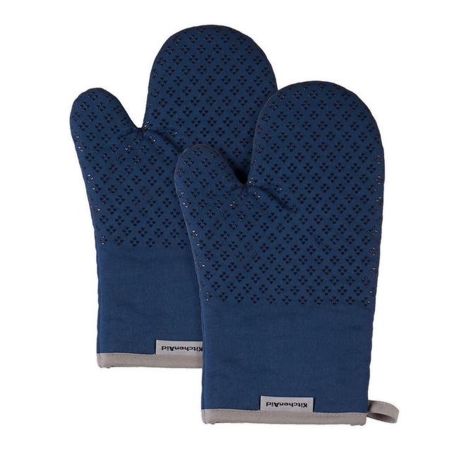 KitchenAid® Asteroid Diamond Oven Mitt in Blue (Set of 2)