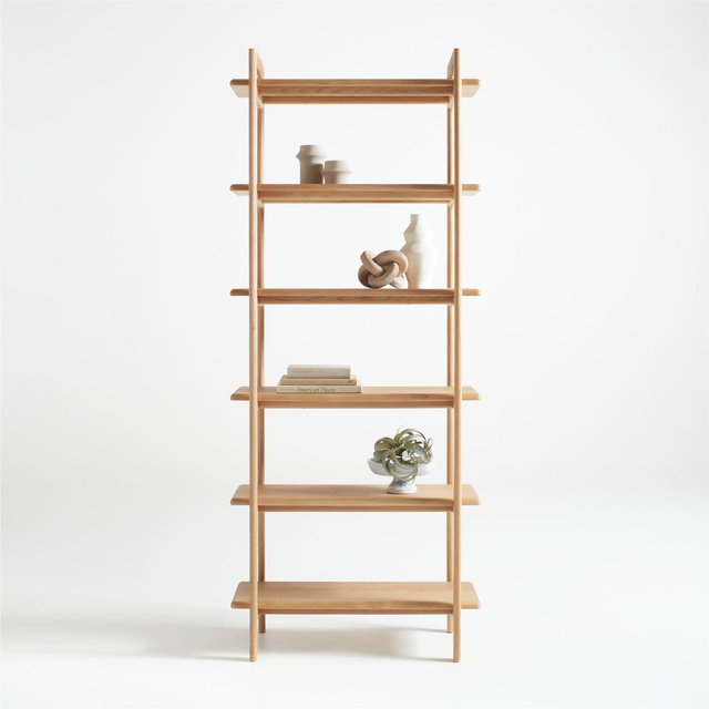 Elias Natural Elm Wood Open Bookcase