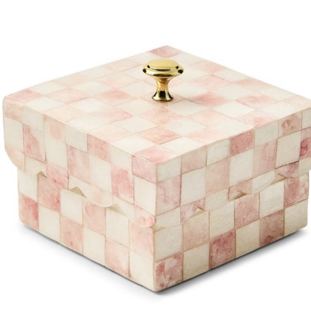 Rosy Check Capiz Scalloped Box