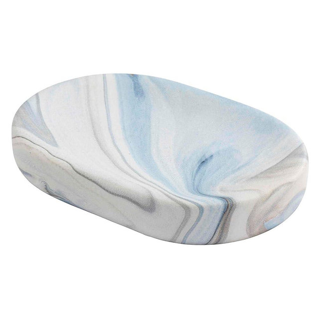 Avanti Linens - Soap Dish, Resin Countertop Accessories, Guest Bathroom Essentials (Waves Collection, Blue)