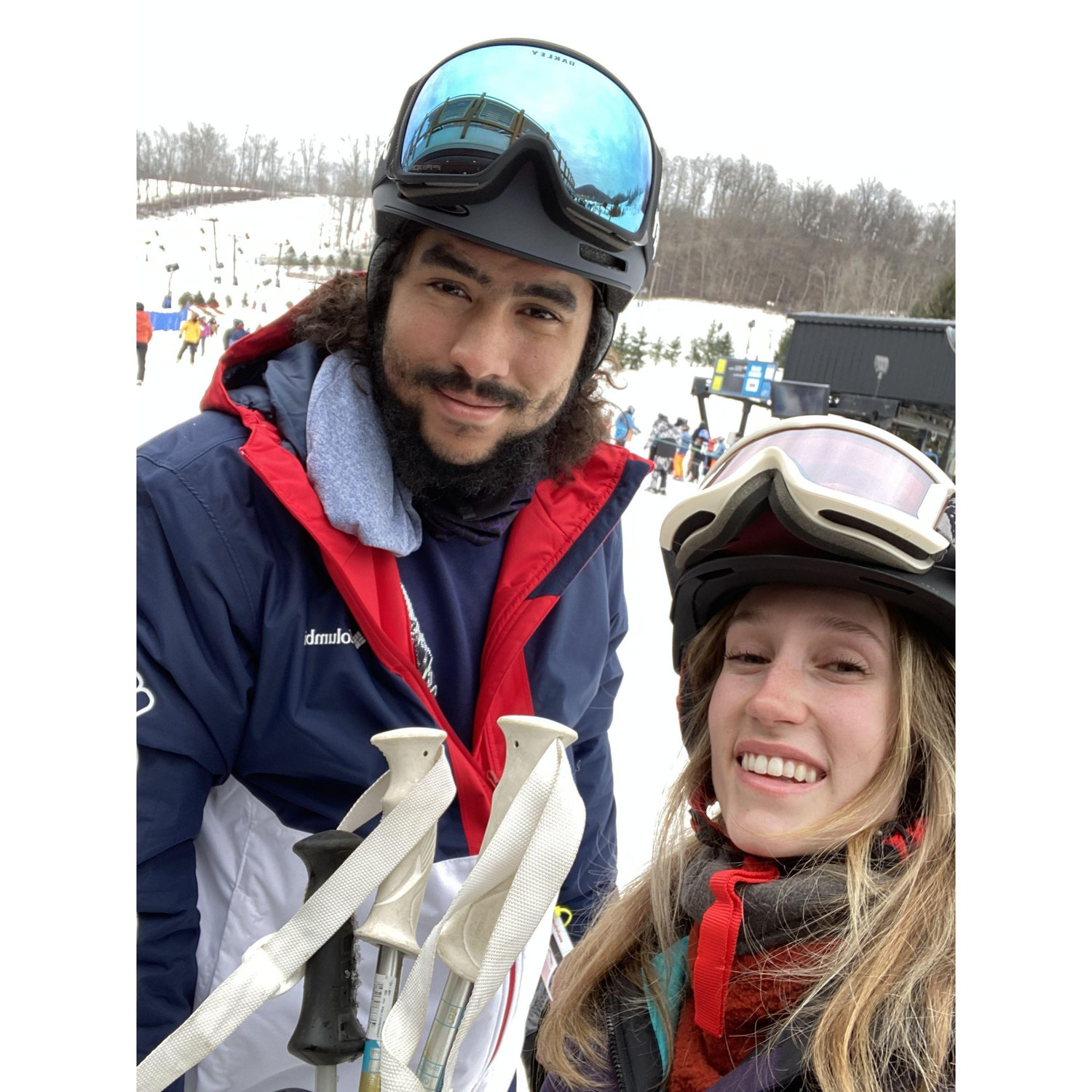 Learning to ski - this has been one of the first activities that Anais is better than Clayton at.