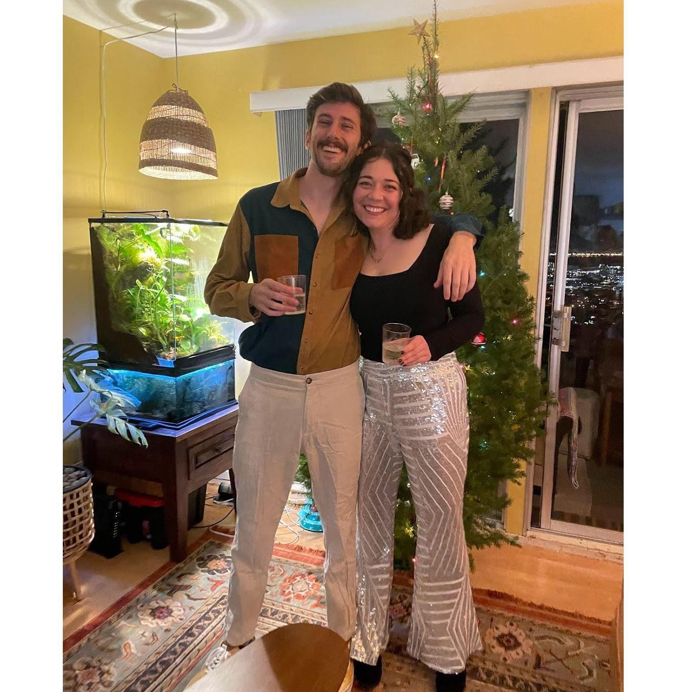 New Year's Eve, right before heading to an ABBA themed countdown! Stewart proposed the next day!
