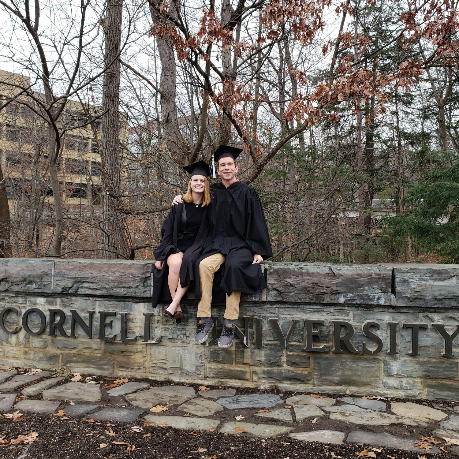 Juliet and Jon at their December 2018 graduation from Cornell! Out of all the hundreds of students at this ceremony, Juliet and Jon happened to be assigned to sit right next to each other!