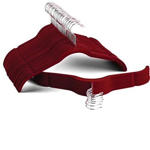 Premium Velvet Shirt Hangers (50 Pack) Non Slip Clothes Hangers, Ultra Slim Hangers Gain 50% Closet Space, 360° Swivel Hook, Clothes Hangers for Tops, Dress Shirts, Blouses, Strappy Dresses, Delicates