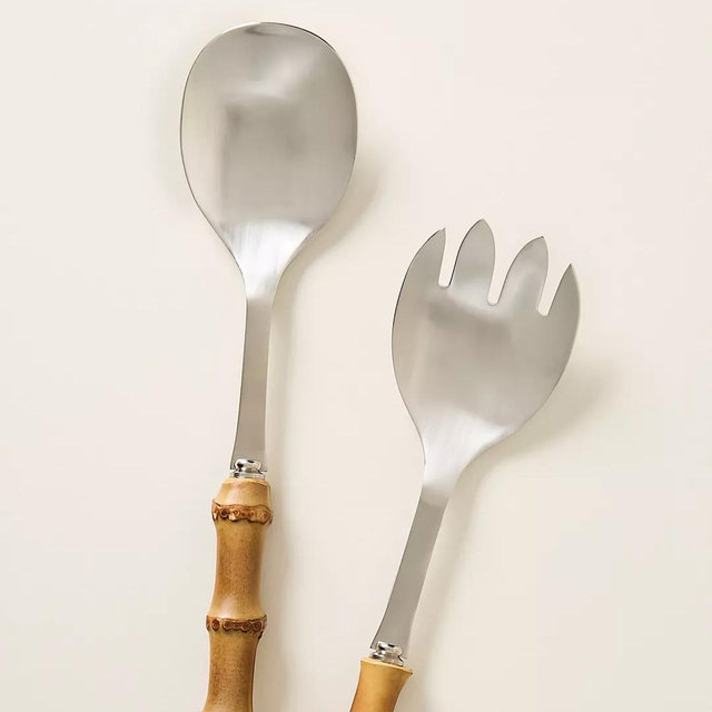 Blue Pheasant Zoya Serve Set, Set of 2 - Silver, Set Of 2