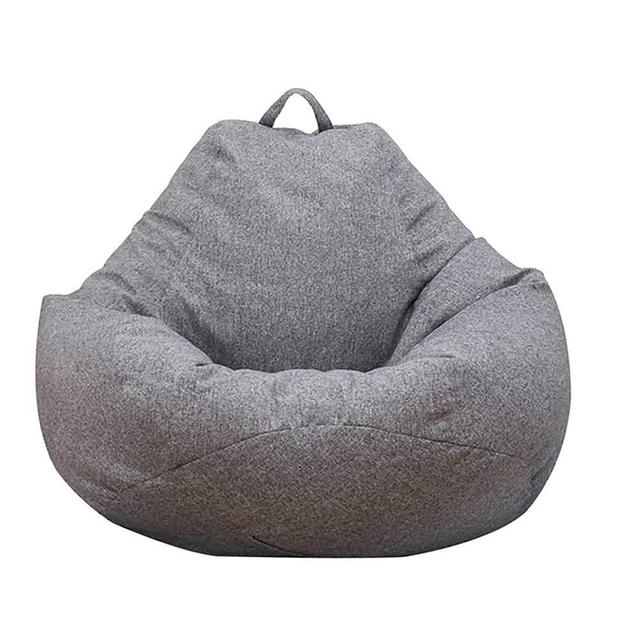 Bean Bag Chair Sofa Cover(No Filler), Lazy Lounger High Back Large Bean Bag Storage Chair Cover Sack for Adults and Kids Without Filling (Dark Gray, XL)