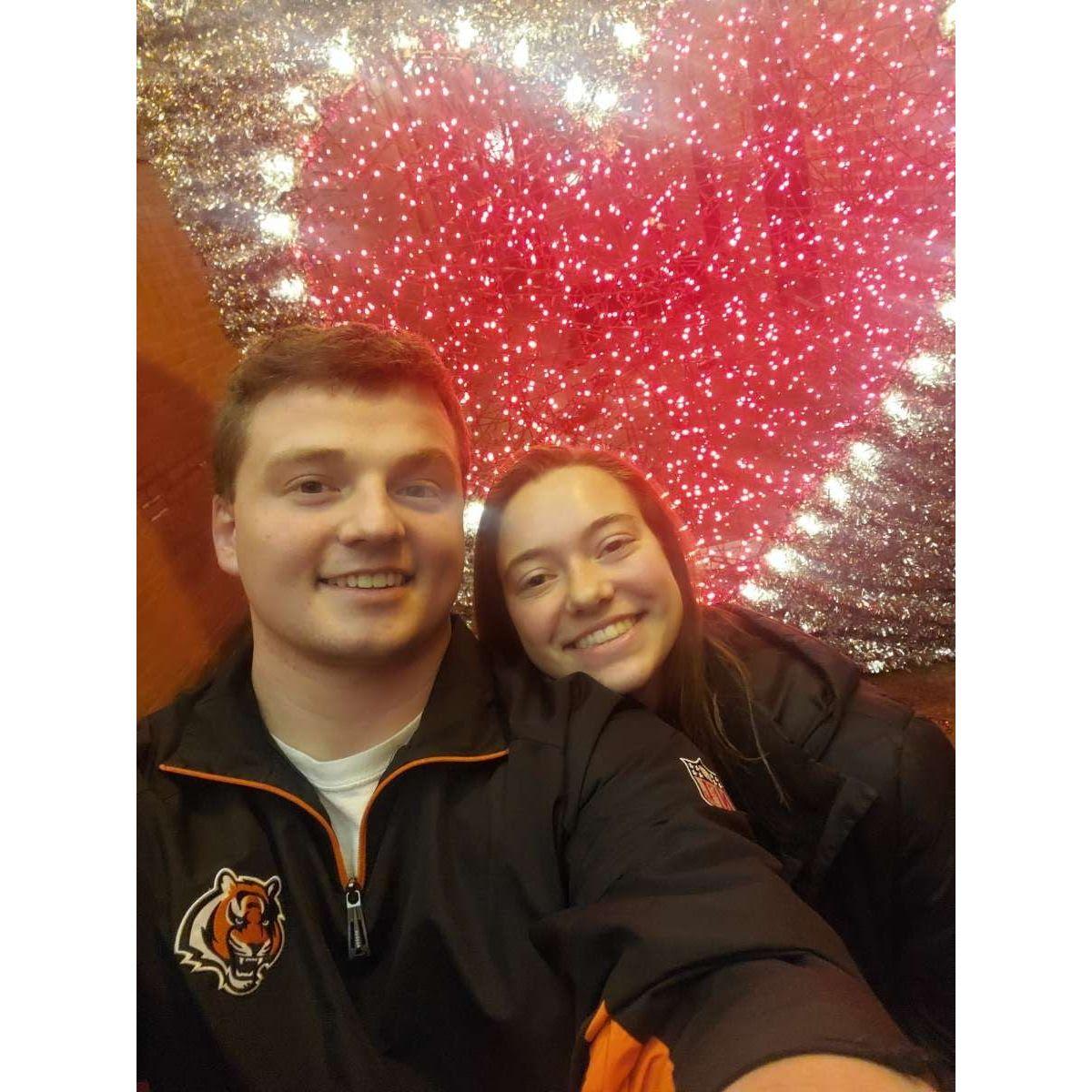 Clint got me Toby Mac tickets as a Valentine's Day present and these cute lights were hung up on our walk to the theater.
