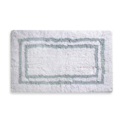 Wamsutta 21-Inch x 34-Inch Hotel Spa Rug in White/Aqua