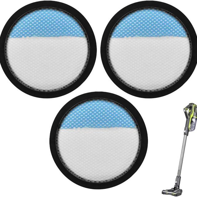 3 Pcs Washable Filter for Ryobi 18V 1 + Cordless Stick Vacuum PCL720, PBLSV716, PBLSV717 Replacement Parts, Compare to Part A32SV720N