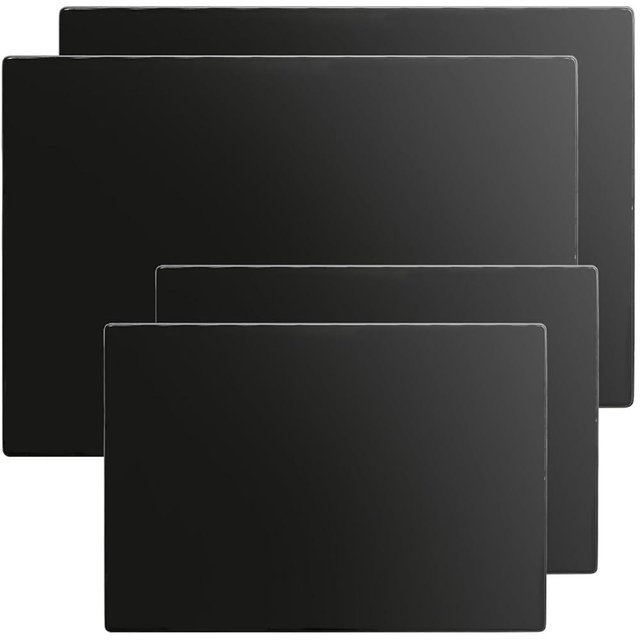 Hacaroa 4 Pack Tempered Glass Cutting Board for Kitchen Counter, Black Chopping Boards with Rubber Feet, Rectangle Non-Slip Countertop Protector, Heat Resistant, Shatter Resistant, 2 Sizes