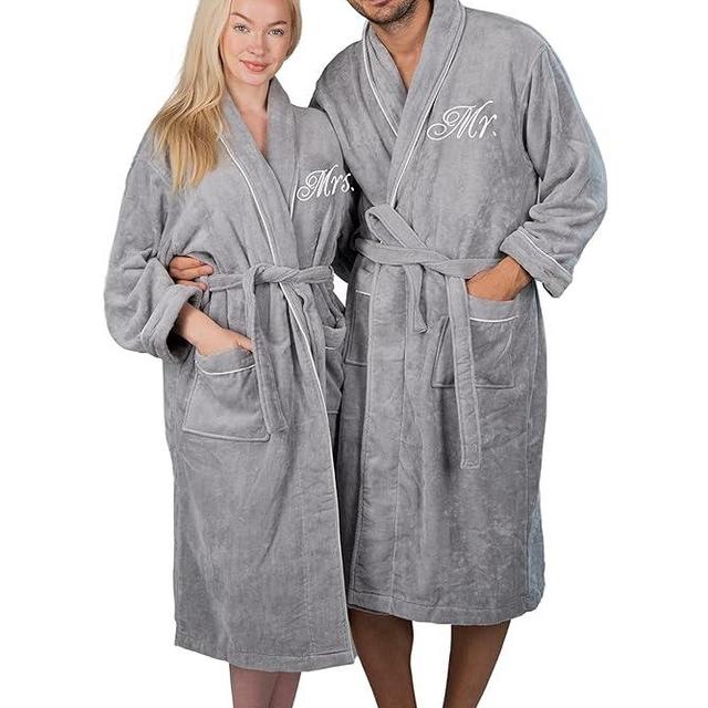 Romance Helpers Mr and Mrs Robes Gift Set | Set of 2 Velour Robes for Couples | Includes a Gift Box