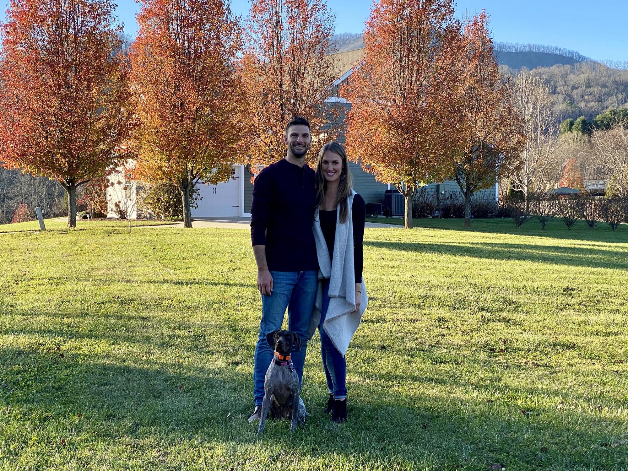 Leaf season in Asheville - great spot for our 2020 Christmas card picture