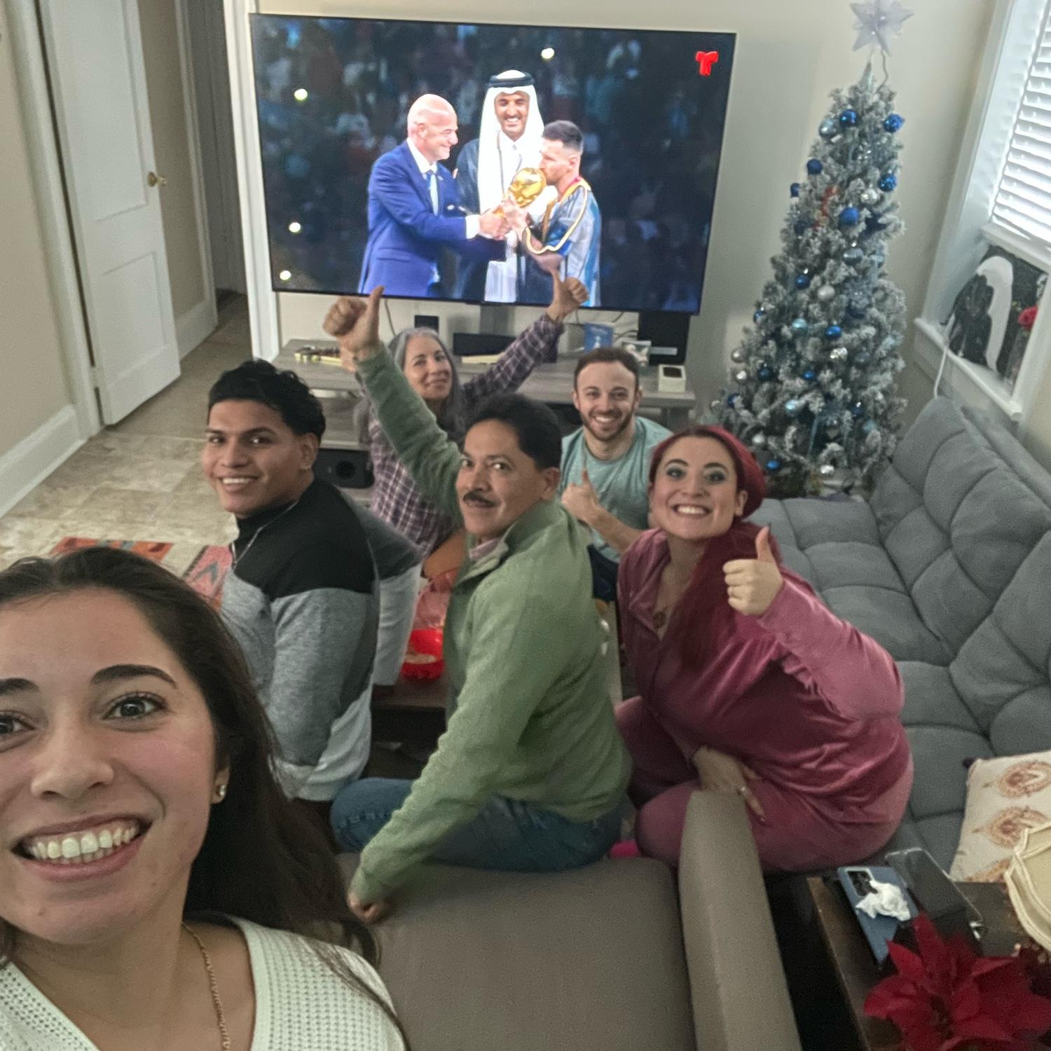 First family photo with the Rincon family. Todd cheers Argentina on with the family while watching Copa America. Todd learned a lot of Spanish that night and witnessed a lot of crying and cheering.