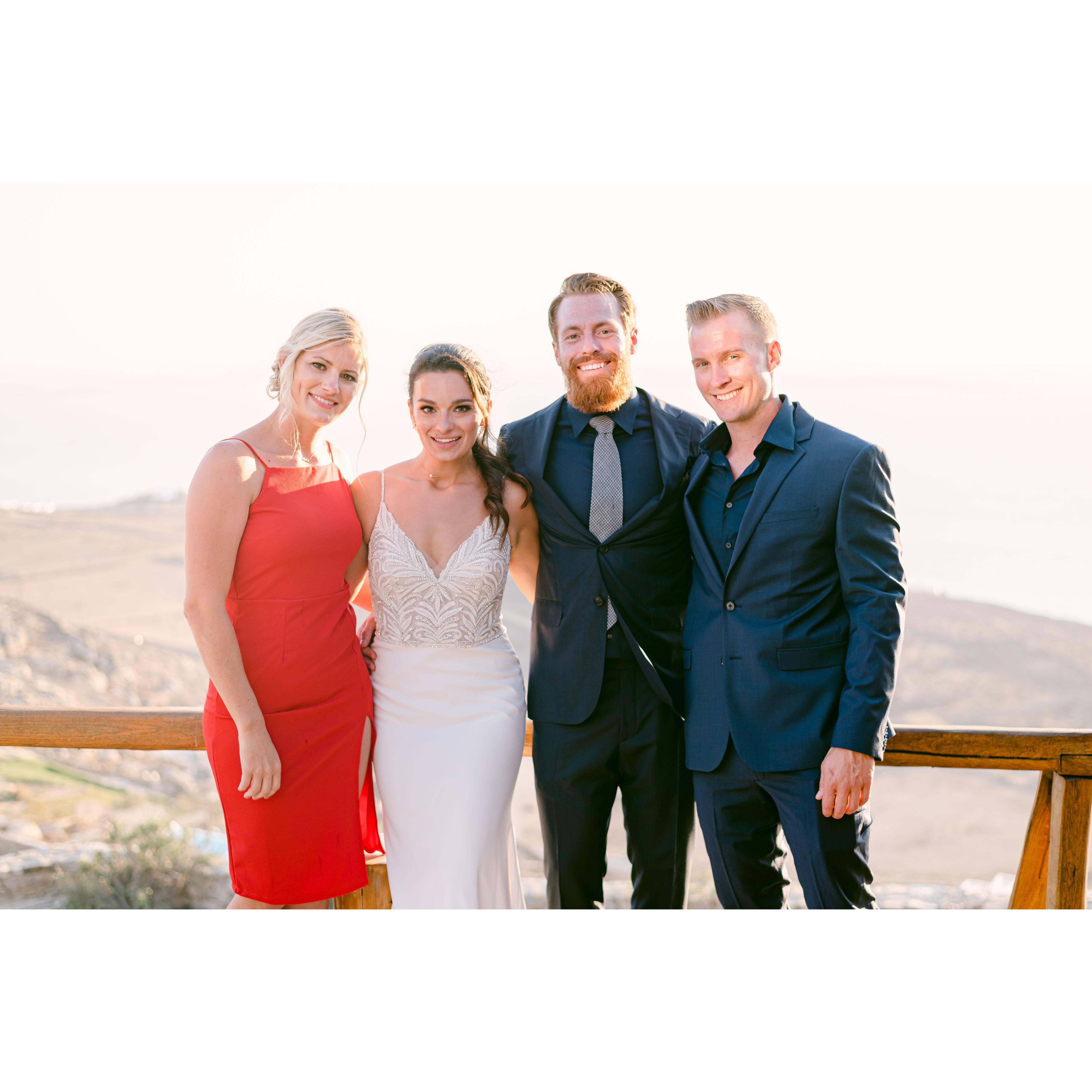 Madison, Lisa, Kyle and Jarrod in Mykonos, Greece.