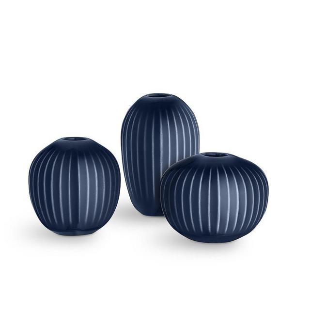 Kähler Hammershøi Miniature Vases, Indigo, S/3