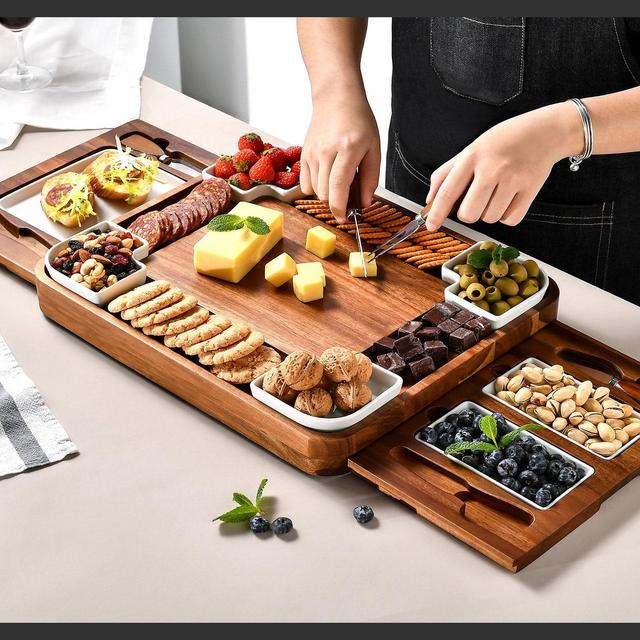 Acacia Multisectional Cheese Board and...