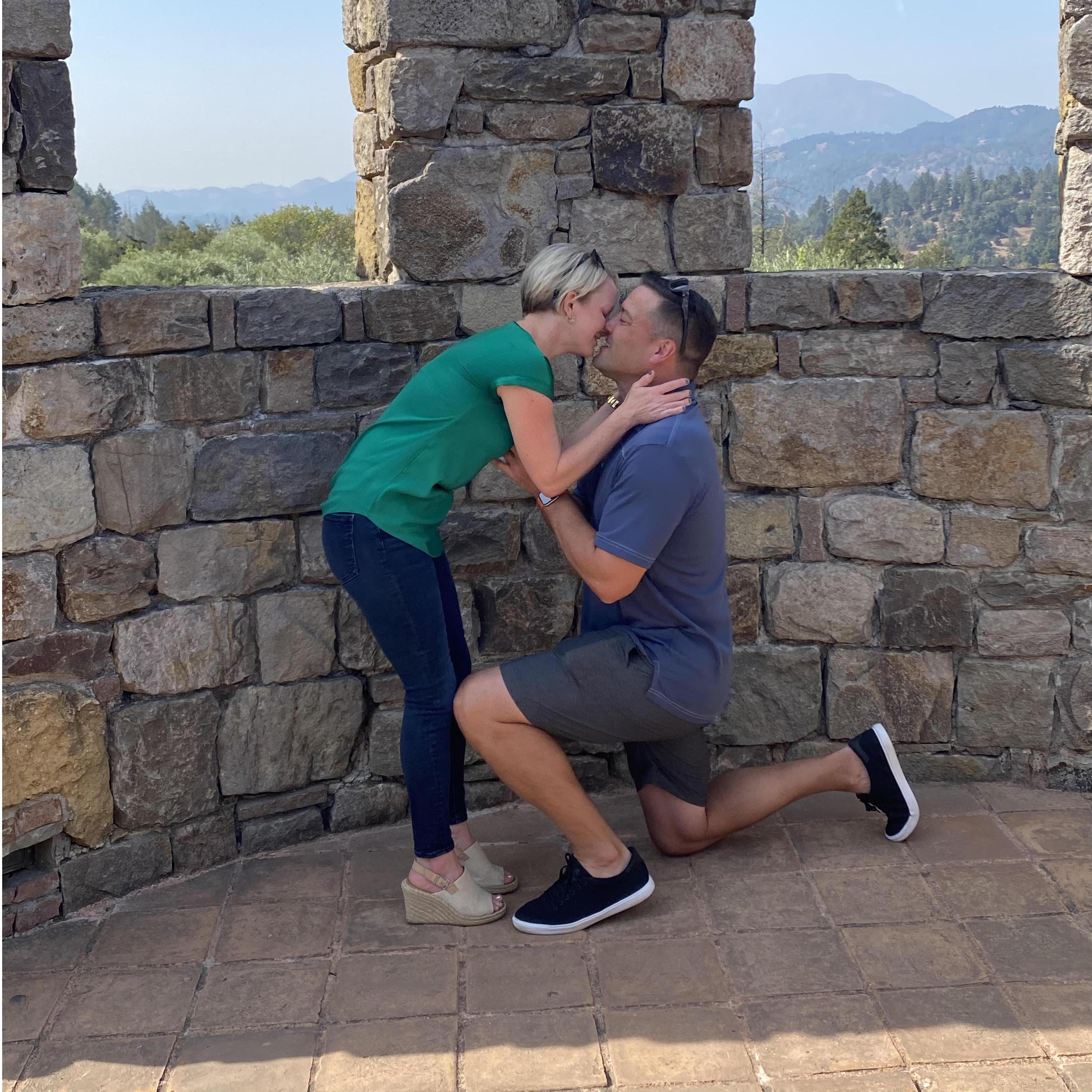 We got engaged at Castello di Amorosa in Napa Valley, California