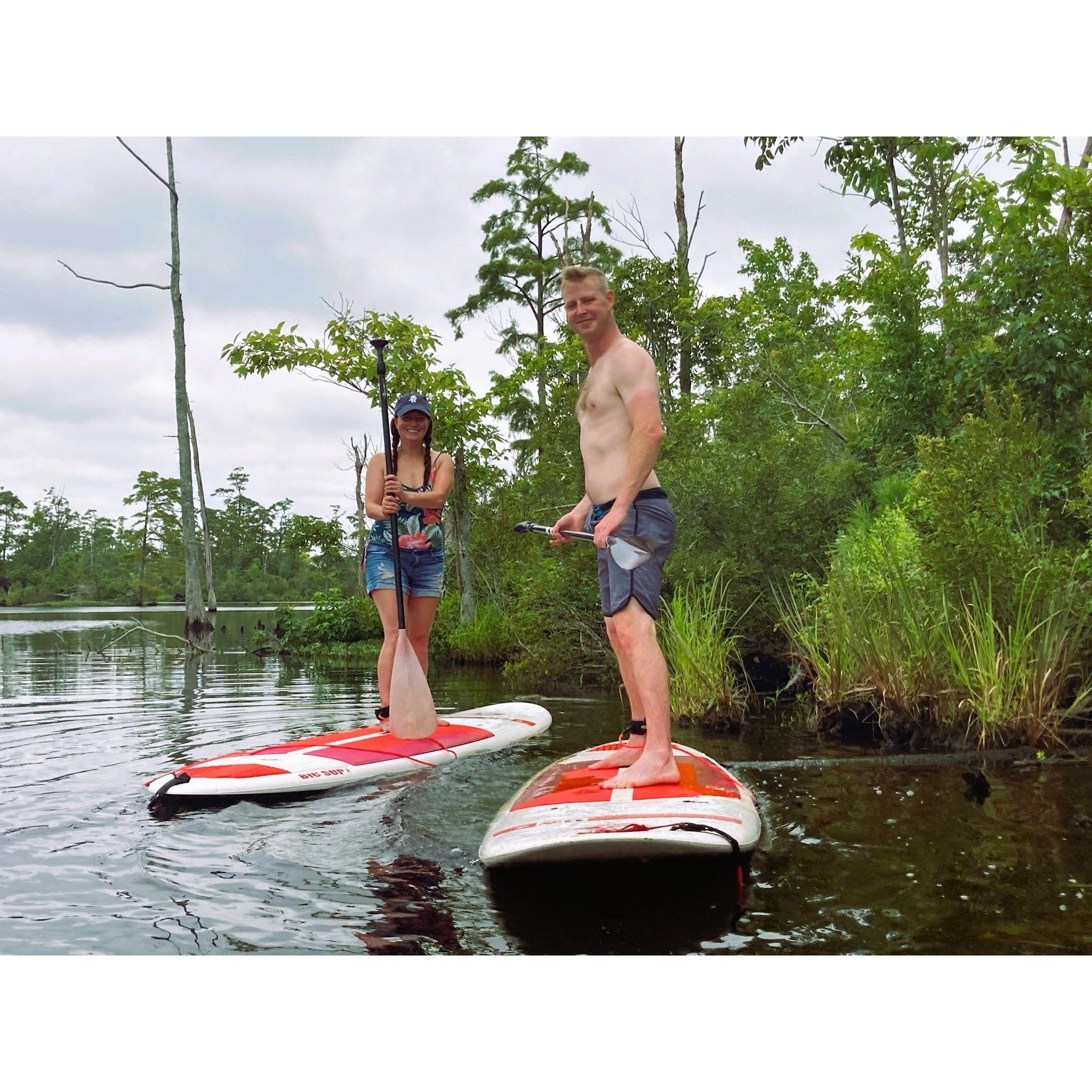 Paddle boarding for the first time together!