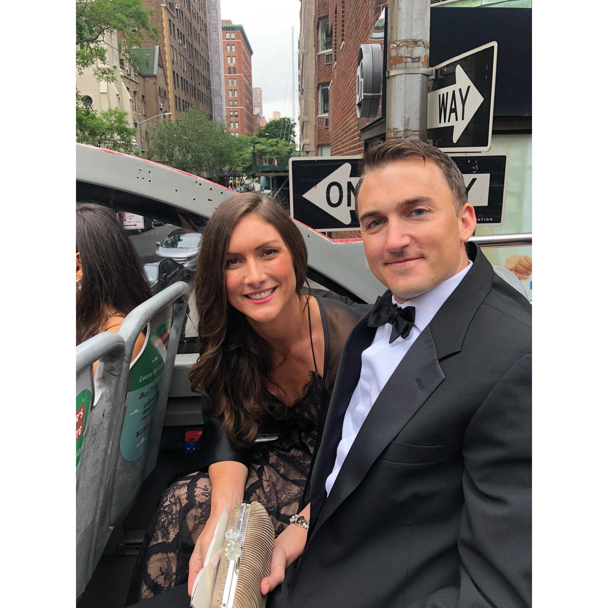 On our way to Ed and Mad's reception! Also the day Todd picked up my ring ;).