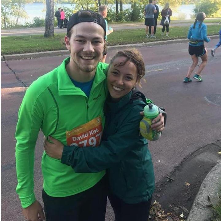 David running in his first marathon!