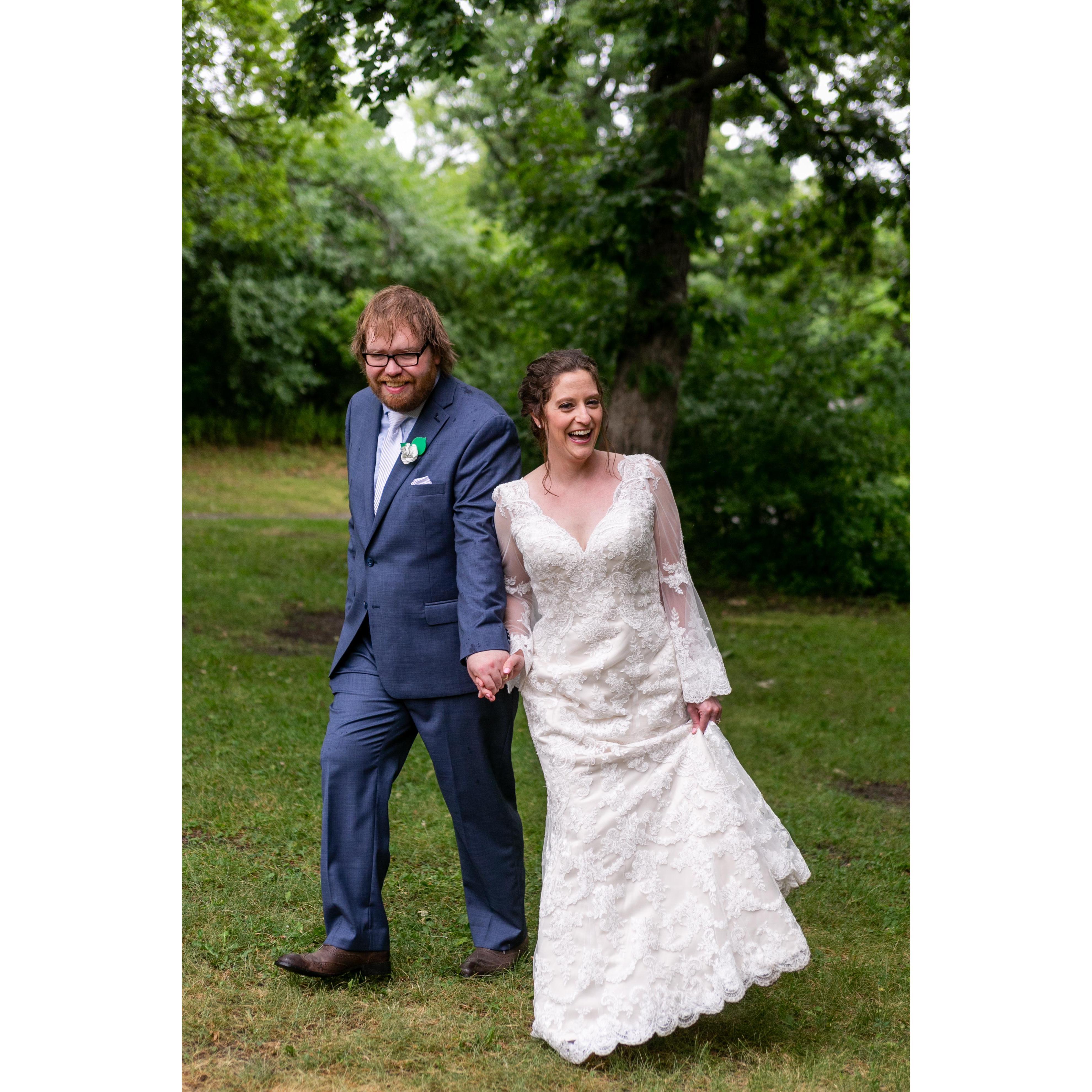 This is one of our favorite pictures from our mini wedding in June 2021. We may have made things official that day, but it will really feel real when we can celebrate with all of you!