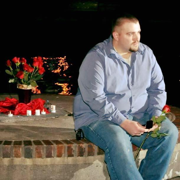 Walter deep in thought waiting for Megan to walk to him