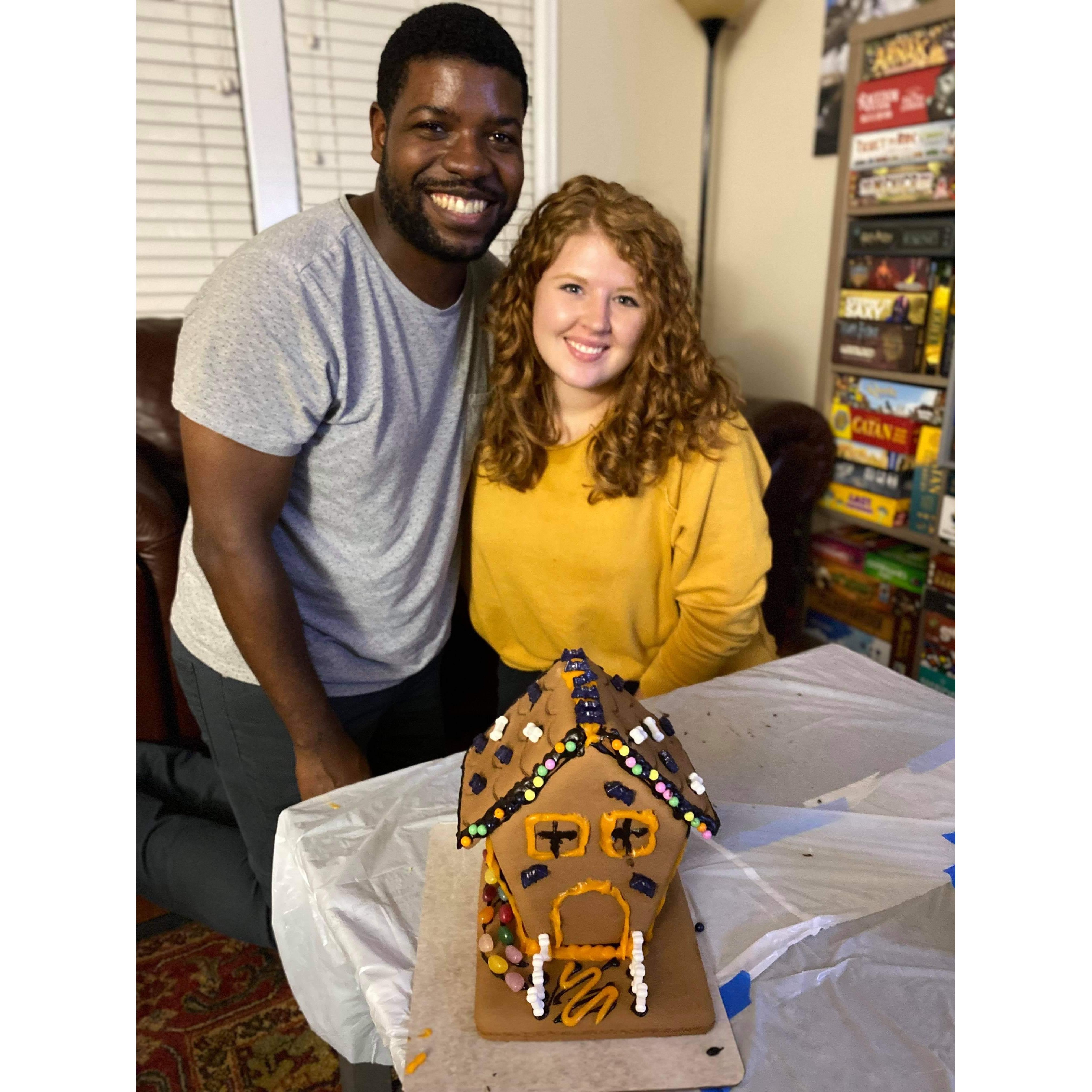 Building a haunted gingerbread house!