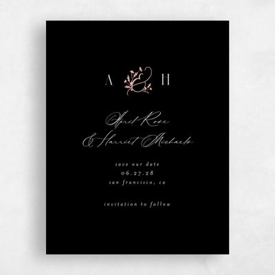 Black Simple Wedding Save the Date - Olmo Classic