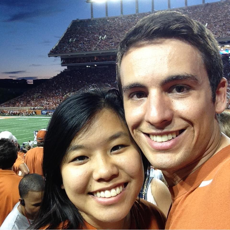 The couple's first UT football game together