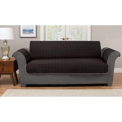 Pawslife™ Reversible Plush Quilt Sofa Furniture Cover in Taupe/Brown