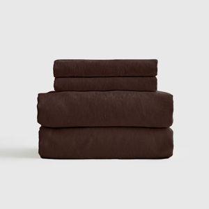 Organic Brushed Cotton Sheet Set in Espresso King