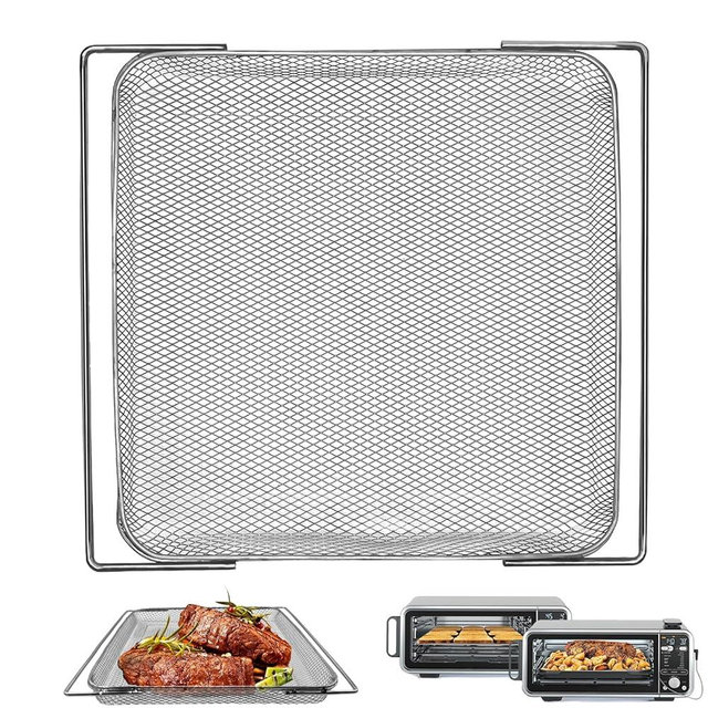 GWBSXM Air Fryer Basket for Ninja Foodi 13 in 1 SP351 SP301 SP201 Air Fry Countertop Toaster Oven, 13.5''×12.3'' Air Fryer Accessories Replacement Parts Wire Rack Grill Racks Tray