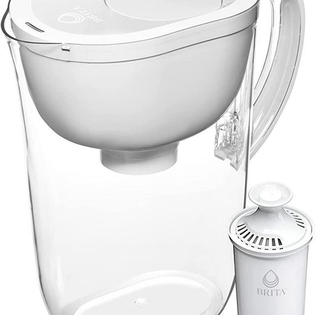 Brita Large 10 Cup Water Filter Pitcher with 1 Standard Filter, Made Without BPA, Everyday, White (Packaging May Vary)